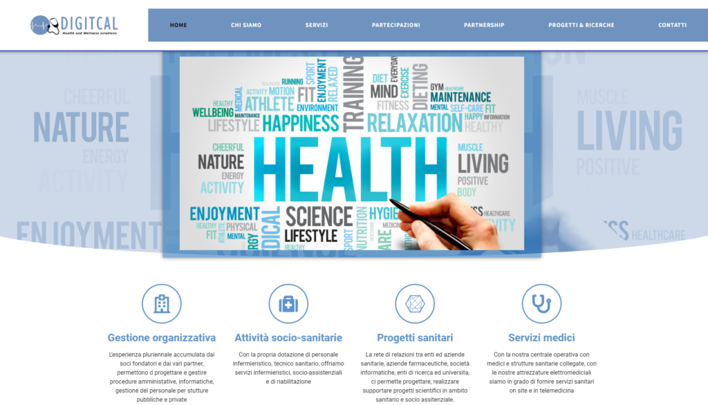 Anteprima del sito web del progetto Digitcal