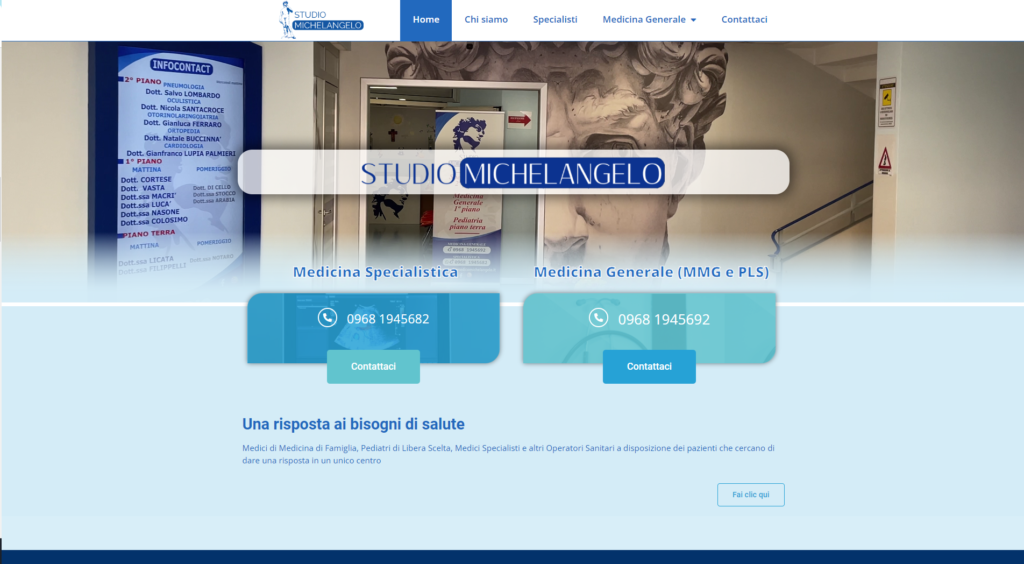Anteprima del sito web dello Studio Medico Michelangelo